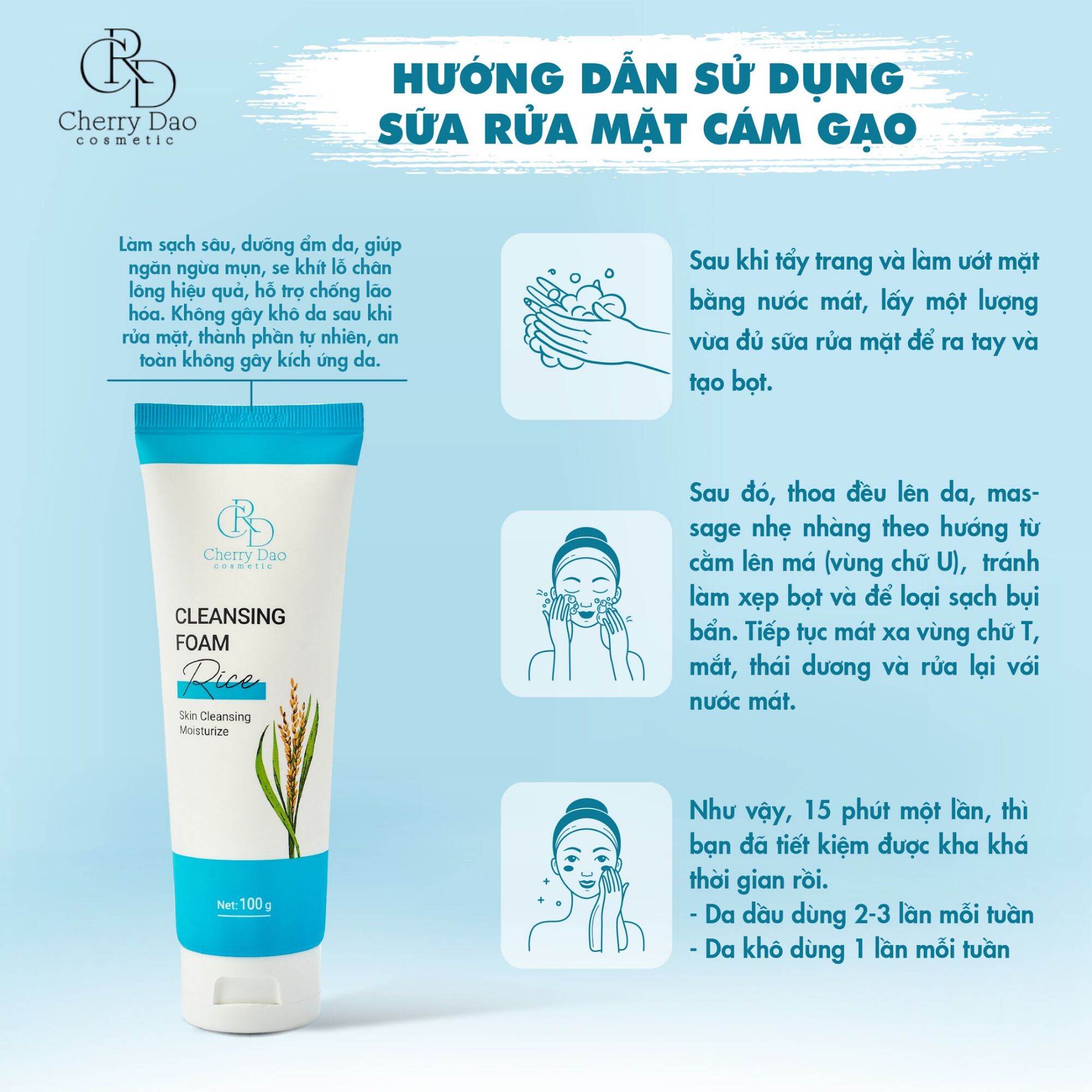 Sửa Rửa Mặt cám Gạo CRD