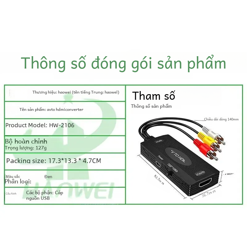 1080P HDMI Sang AV Cáp Cho Camera Giám Sát Set-Top Hộp Tivi Màn Hình Máy Chiếu Mạng Chuyên Nghiệp Công Cụ