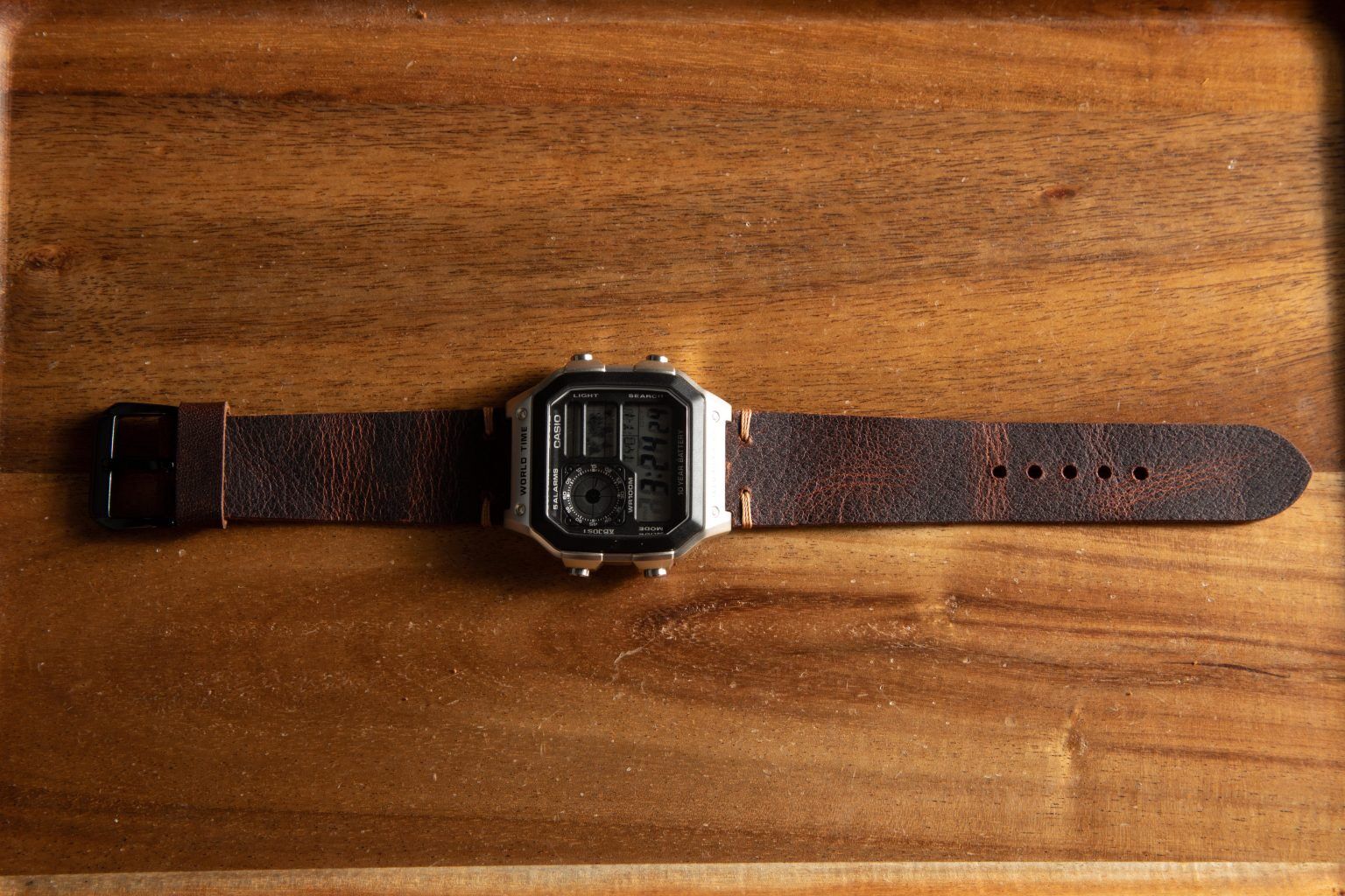 Dây da đồng hồ CASIO AE1200