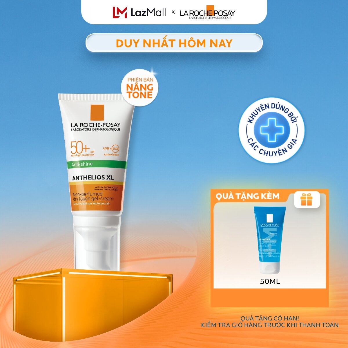 Kem chống nắng nâng tone cho da dầu La Roche-Posay Anthelios XL SPF50+ PA++++ 50ml