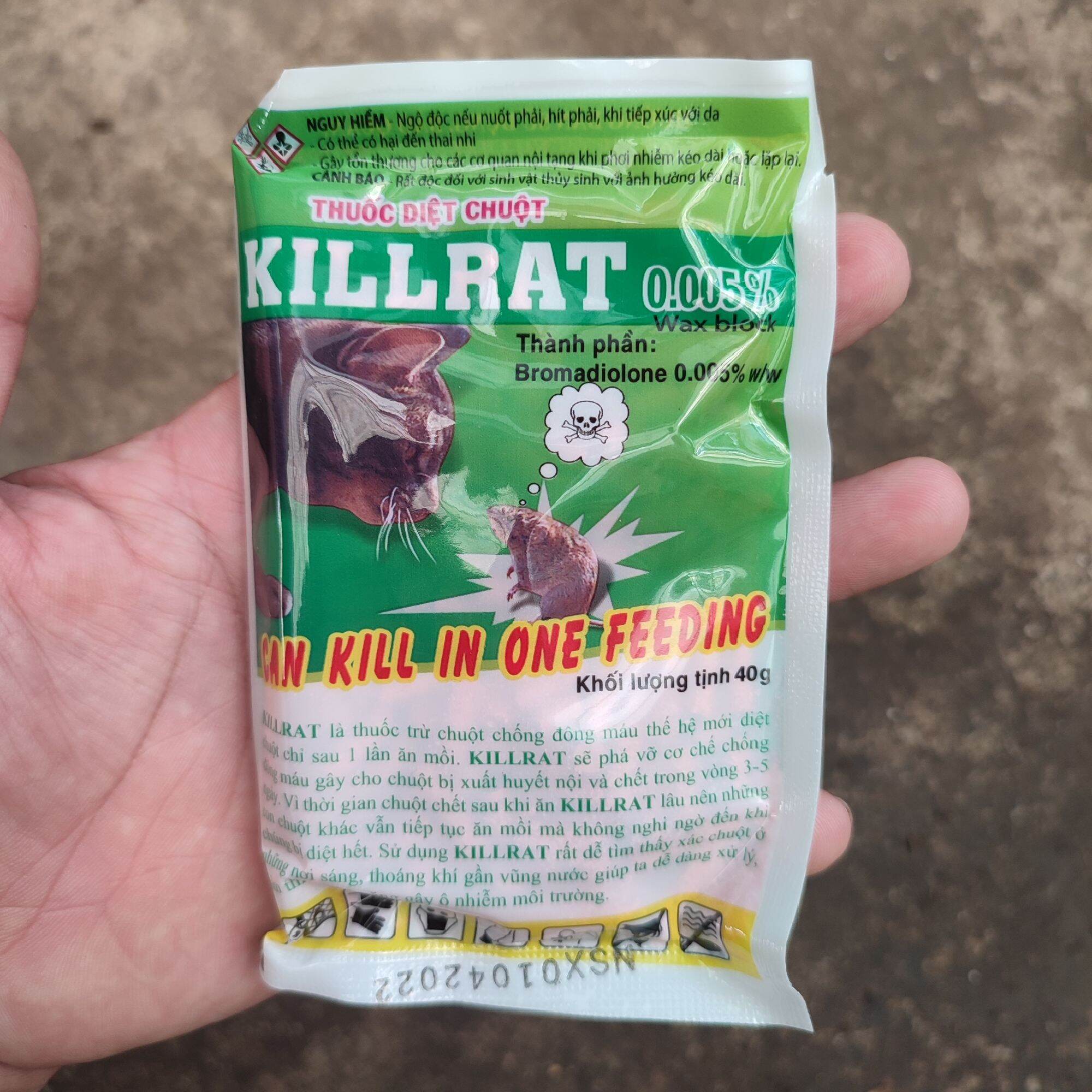 Thuốc diệt chuột Killrat thế hệ mới 0.005 gói 40gr - MixASale