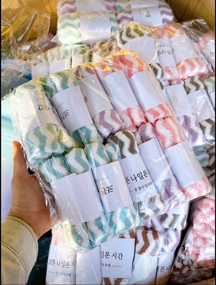 Set 10 khăn mặt kẻ sọc Hàn