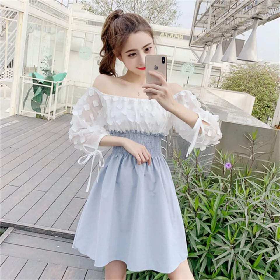 Đầm trễ vai Tay Lỡ Hàng Quảng Châu