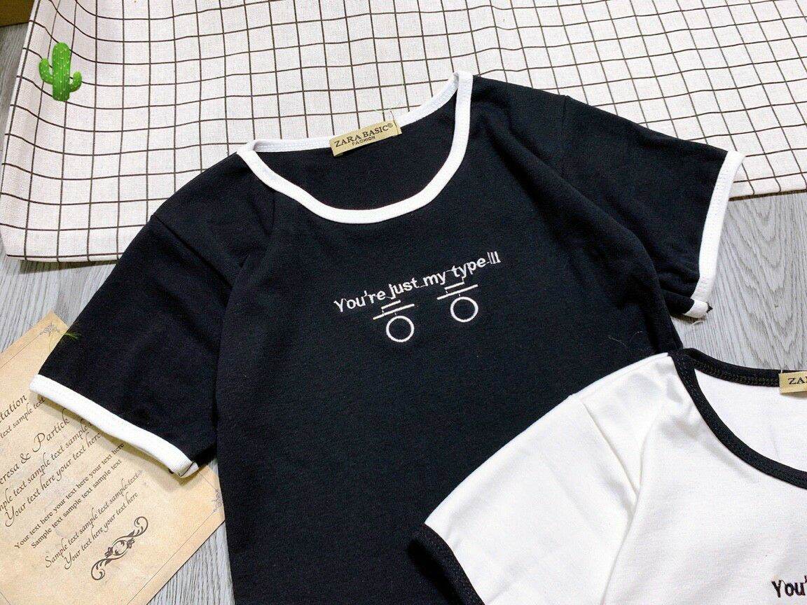 ÁO CROP TOP CHỮ HÀN XINH