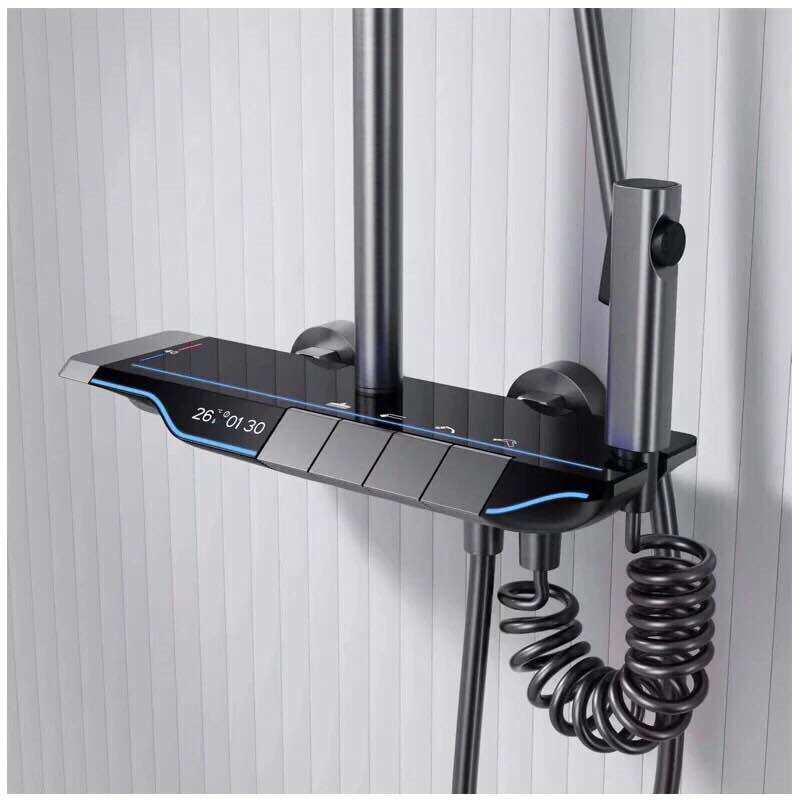 Sen cây tắm xám hiển thị nhiệt độ, Sen tắm hiển thị nhiệt độ, Bộ sen tắm phím đàn , Sen tắm có xịt cao cấp nhập khẩu Mission