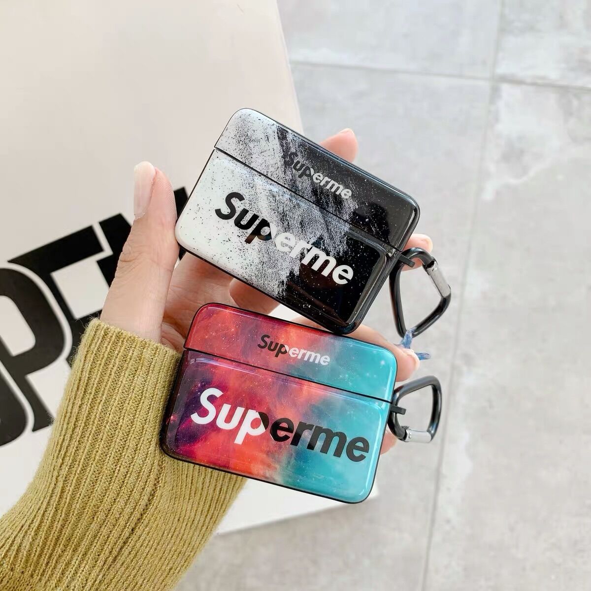Case Airpods 1/2/pro Hình Hộp Supreme