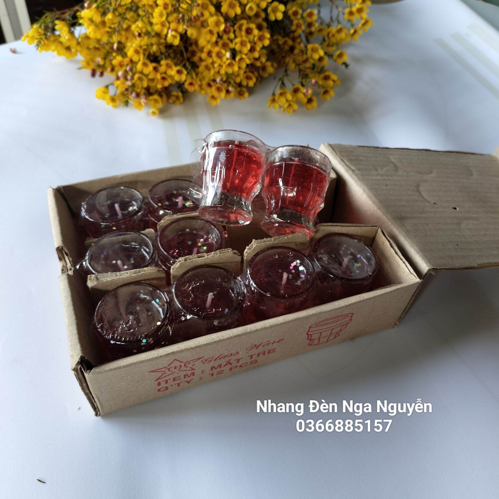 Cặp Đèn Cầy Ly Mắt Tre