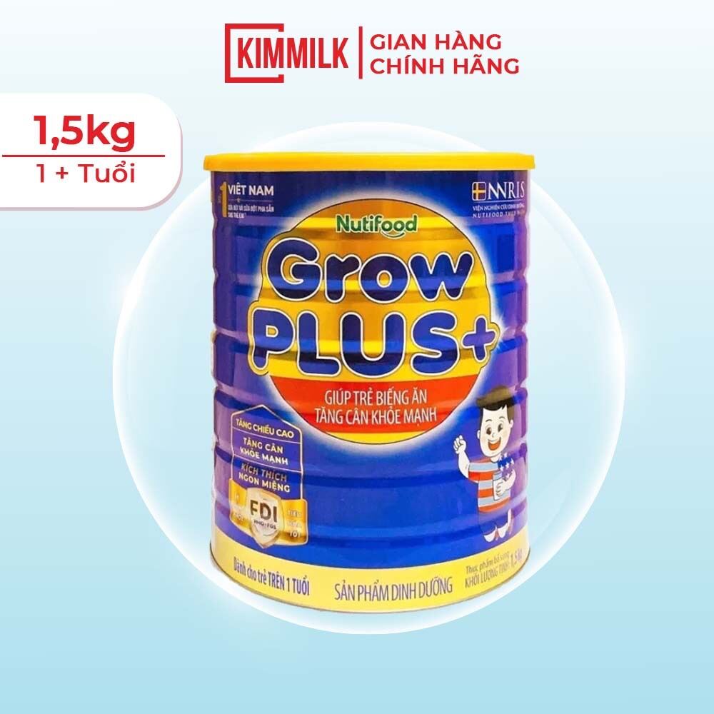 Sữa Bột Nutifood Grow Plus+ xanh 1.5kg ( Mẫu Mới )