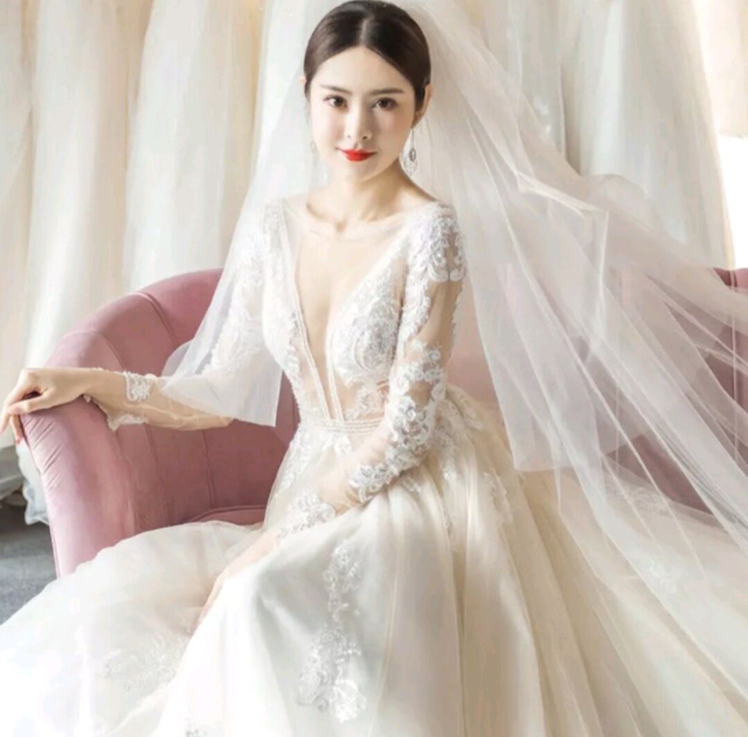Khăn voan lúp nhiều màu cho cô dâu dài 3m