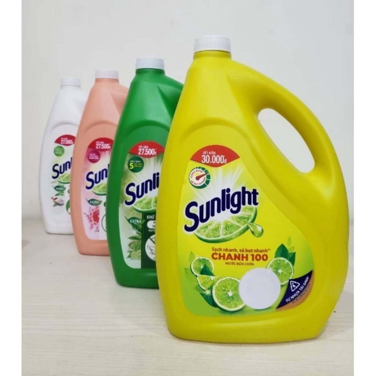 Nước Rửa chén Sunlight Chanh can 3.6Kg Công nghệ xả bọt nhanh, sạch nhanh bát đĩa ngay cả trên đồ nhựa.