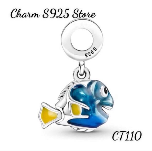Charm treo pan ale hình cá bạc s925 thuần khiết hàng cao cấp