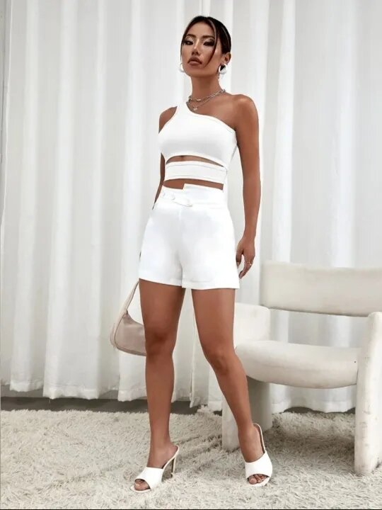 Áo croptop (M06 ) lệch vai hở eo