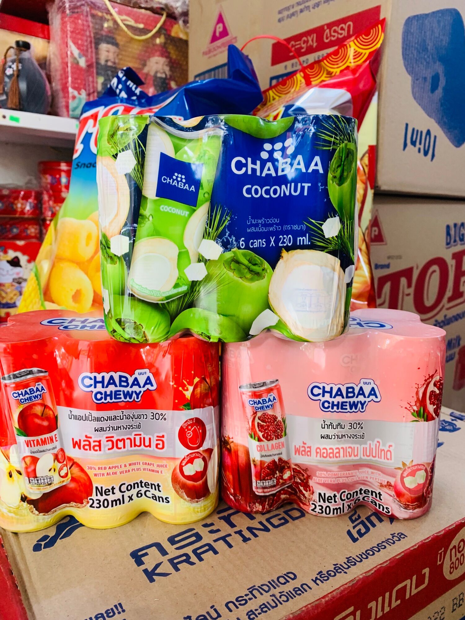 [Lốc 6 lon]  Nước chabaa thạch dừa- táo- lựa Thailand Lốc 6 lon