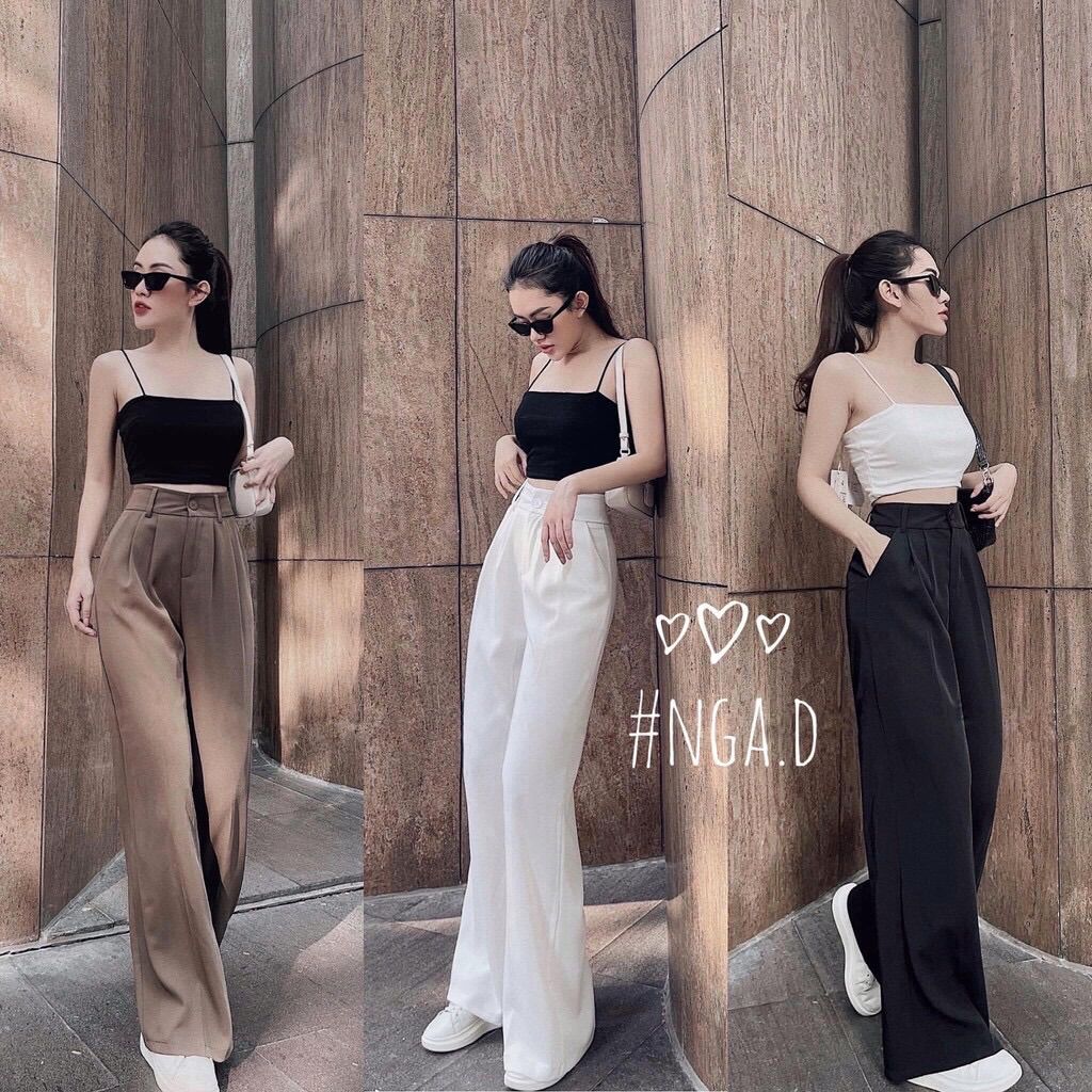 Quần vải ống rộng, quần ống xuông dài nữ, quần ông rộng siêu tôn dáng, chất vải mềm mịn