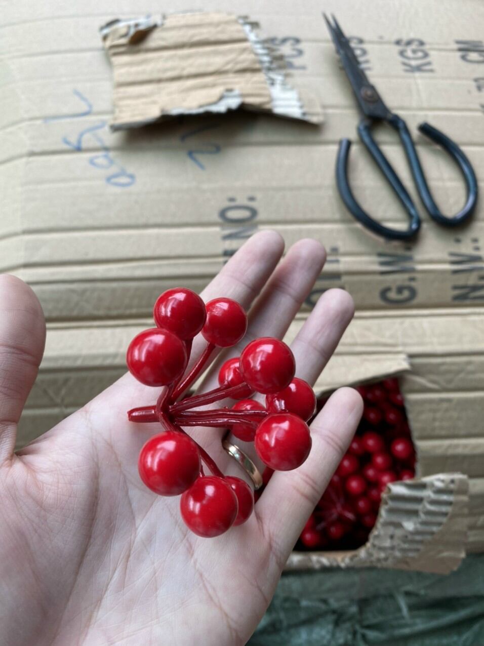 Chùm quả cherry tròn quả giả