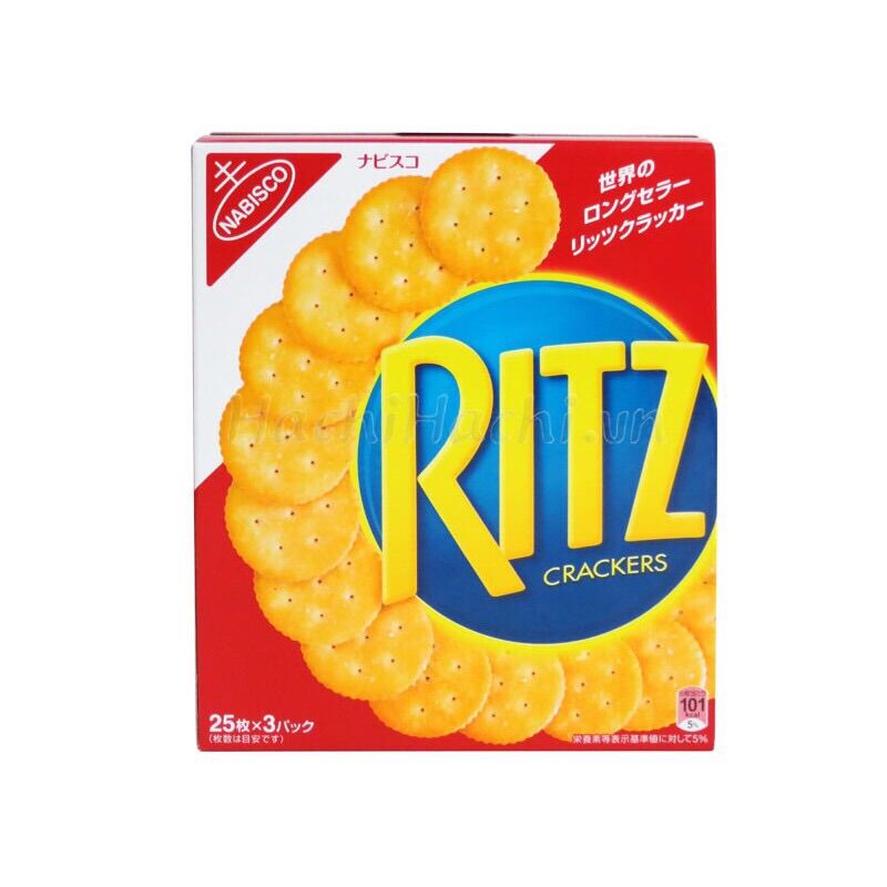 Bánh Ritz Crackers của Nabisco Nhật gồm 3 cây bên trong (25 cái bánh/cây) tổng trọng lượng 247gr