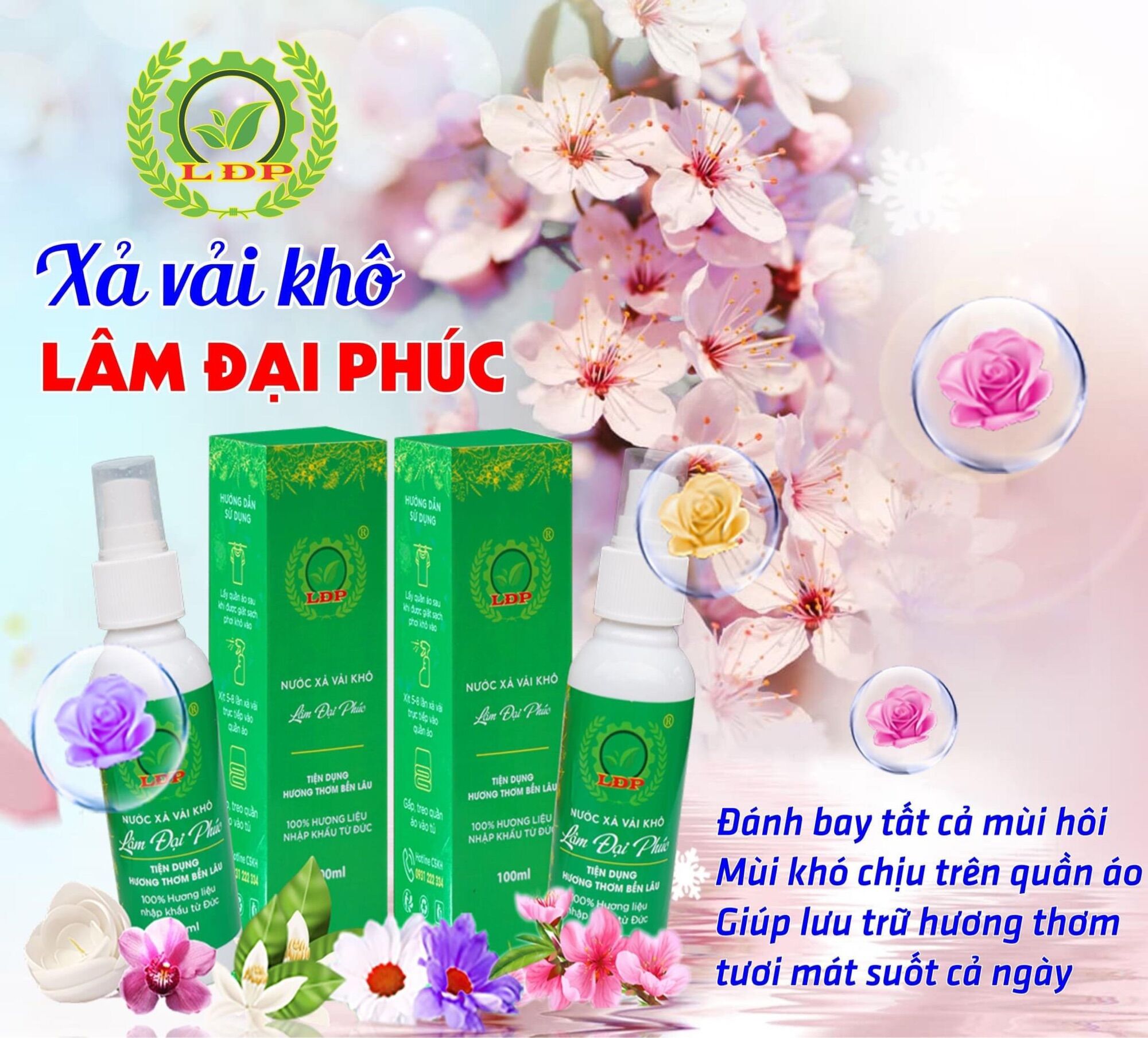 Nước Xịt Xả Vải Khô ( MÀU XANH ) - Lâm Đại Phúc