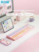 Bộ bàn phím chuột không dây Bluetooth BOW K-161D màn hình cảm ứng kép cho nữ văn phòng
