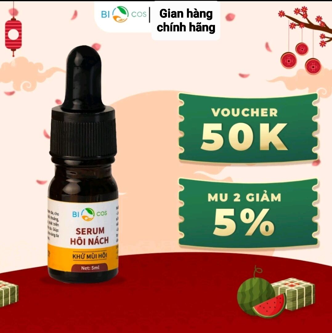 Serum Hôi Nách BIOCOS 5ml - Giảm Tiết Mồ Hôi, Ngăn Ngừa Vi Khuẩn Gây Mùi