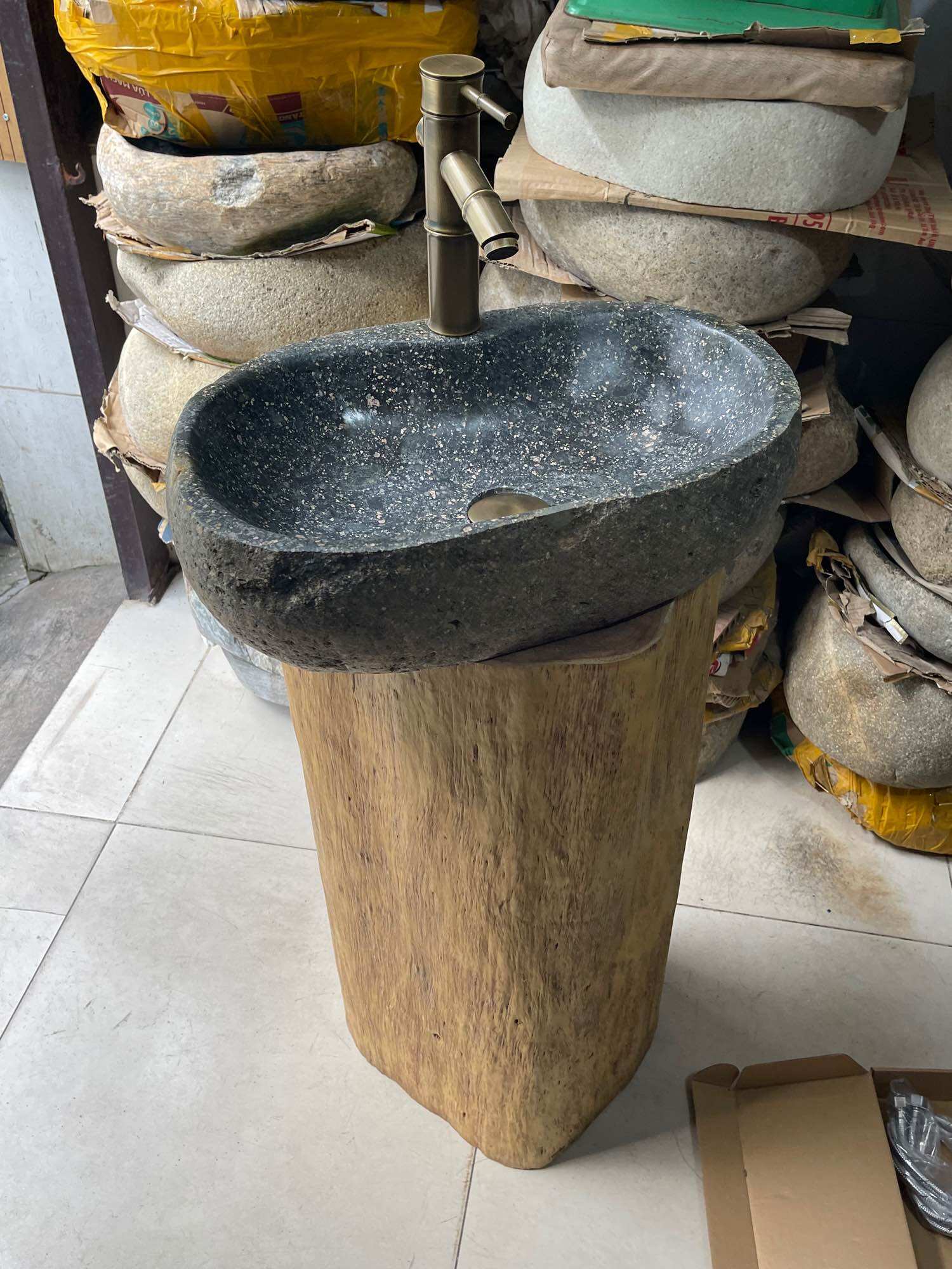 Trụ gỗ 🪵 tròn để lavabo