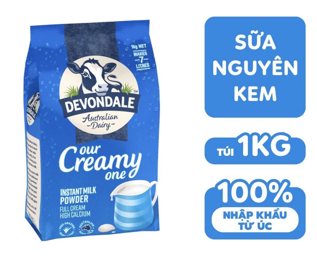 Sữa Bột Nguyên Kem Devondale Bịch 1kg - Nhập khẩu