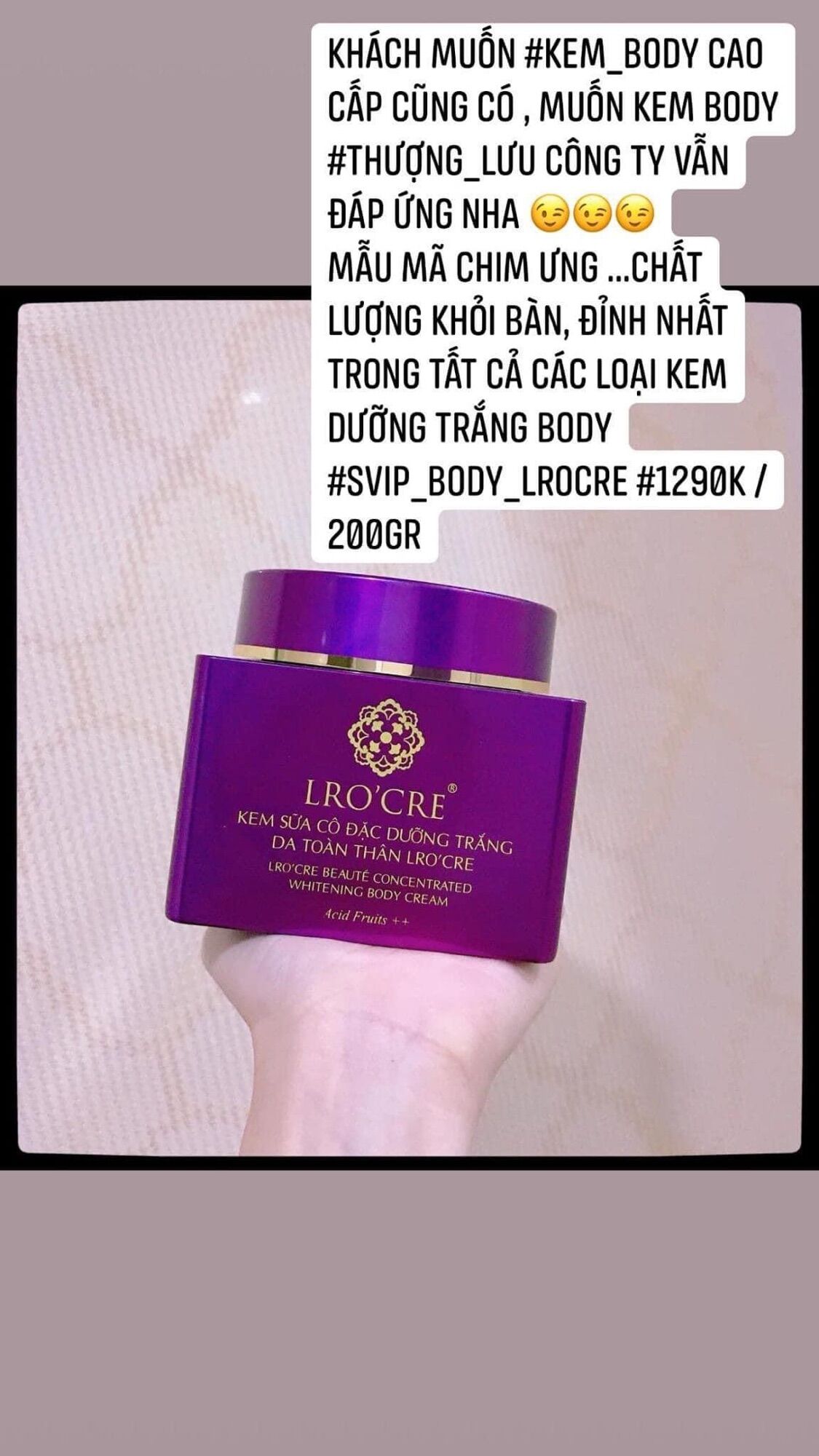 [HCM]Kem body Vip thượng lưu LroCre