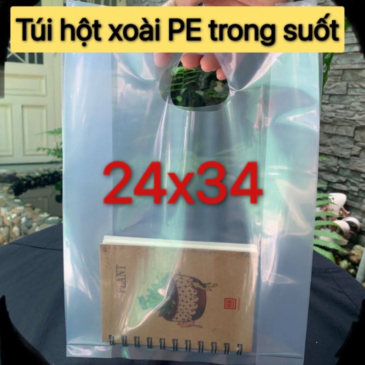 500g túi hột xoài pe trong suốt pe đỏ size 24x34 26x40