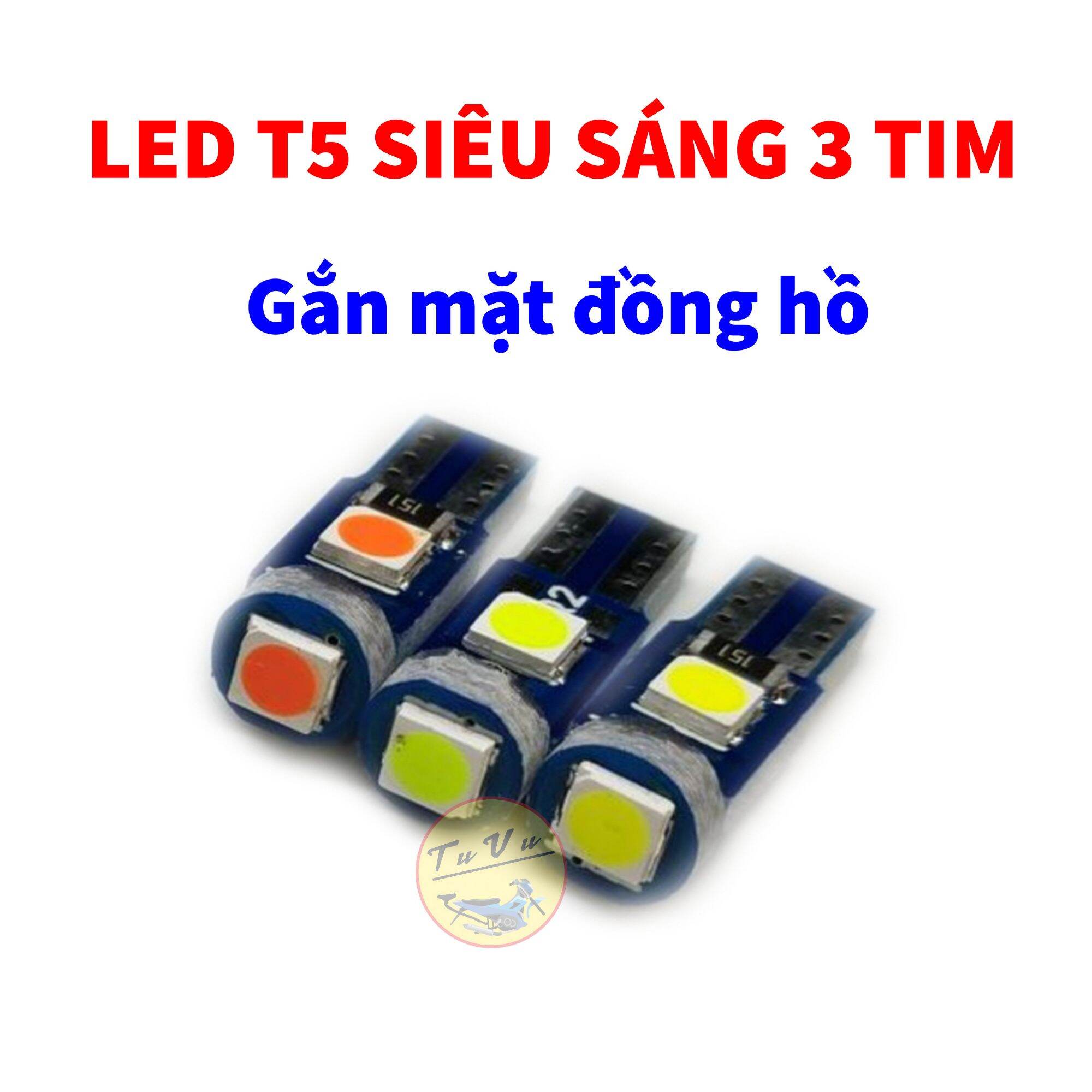 Đèn led T5 siêu sáng gắn mặt đồng hồ xe máy xe oto