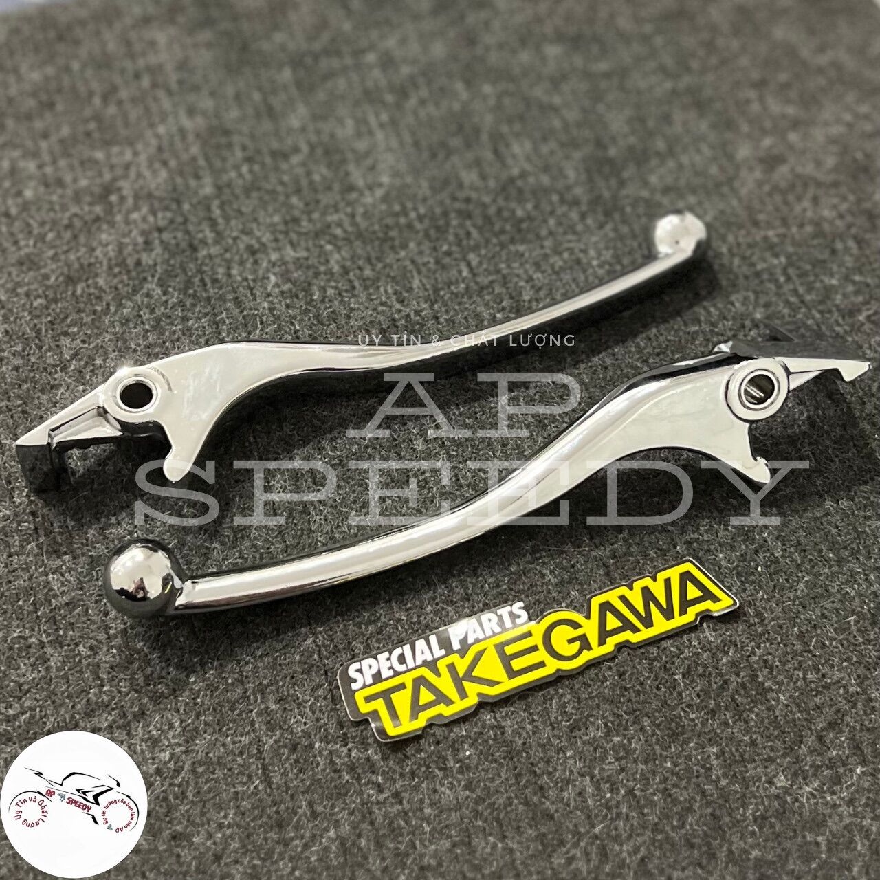 Bộ tay thắng 2 bên SH xi inox sáng bóng hàng Takegawa