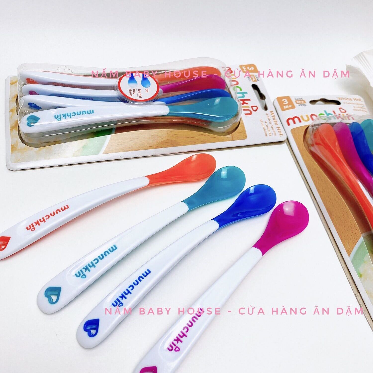 Thìa báo nóng Munchkin Mỹ cho bé ăn dặm
