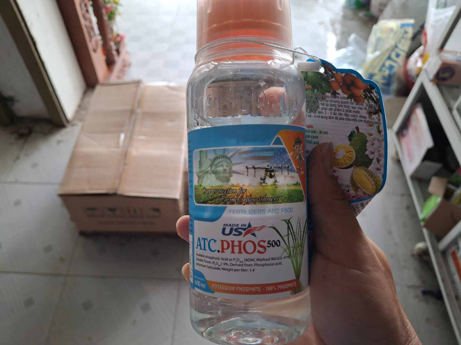 ATC.PHOS 500 Chai 400ml Siêu Lân Nước trong Xử lý nứt thân xì mũ, Hạ phèn, Tạo mầm