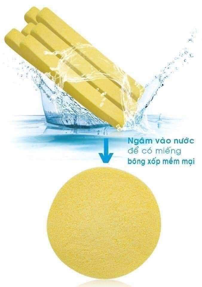 Bông nở rửa mặt bọt biển Chivey Nhật Bản