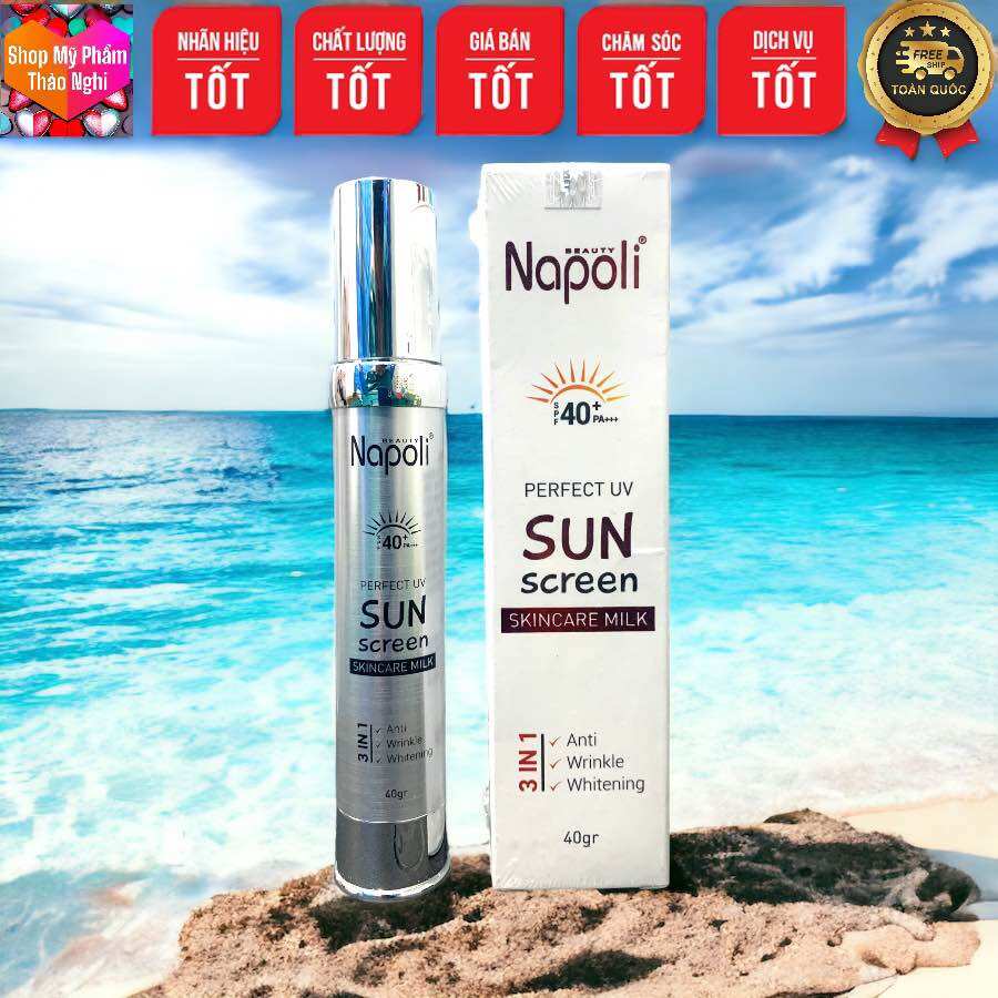 Mỹ phẩm kem chống nắng sun screen napoli phân tử nước chính hãng hải âu việt