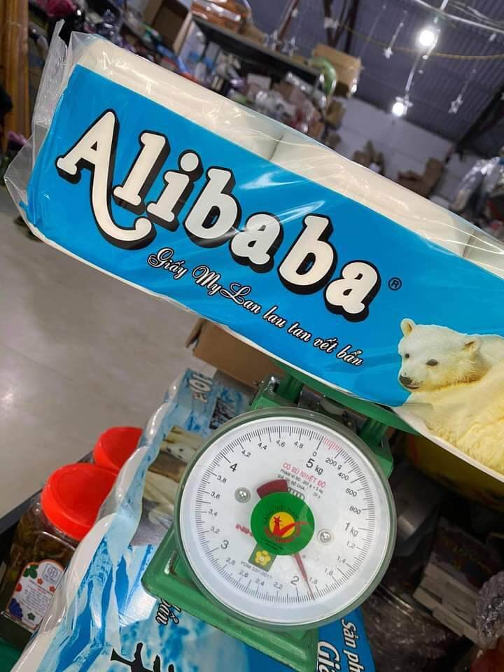 Giấy vệ sinh gấu trắng Alibaba xanh dương