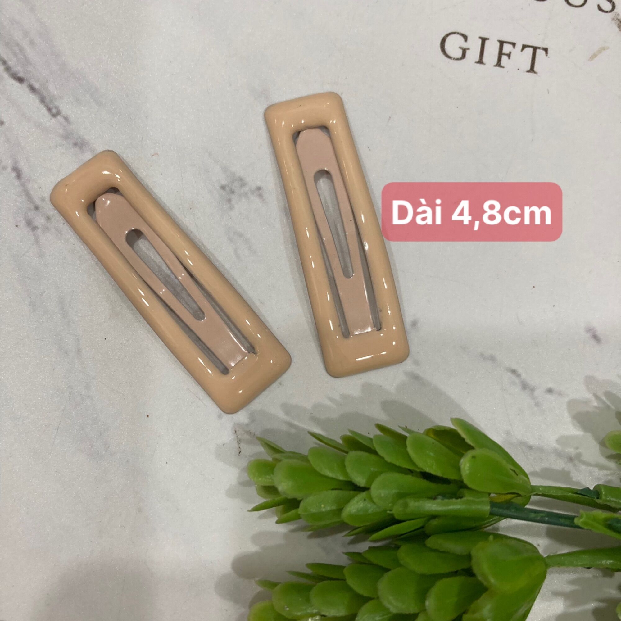 2 cái Kẹp tóc mái hình chữ nhật dài 4,8cm KEPMAI1