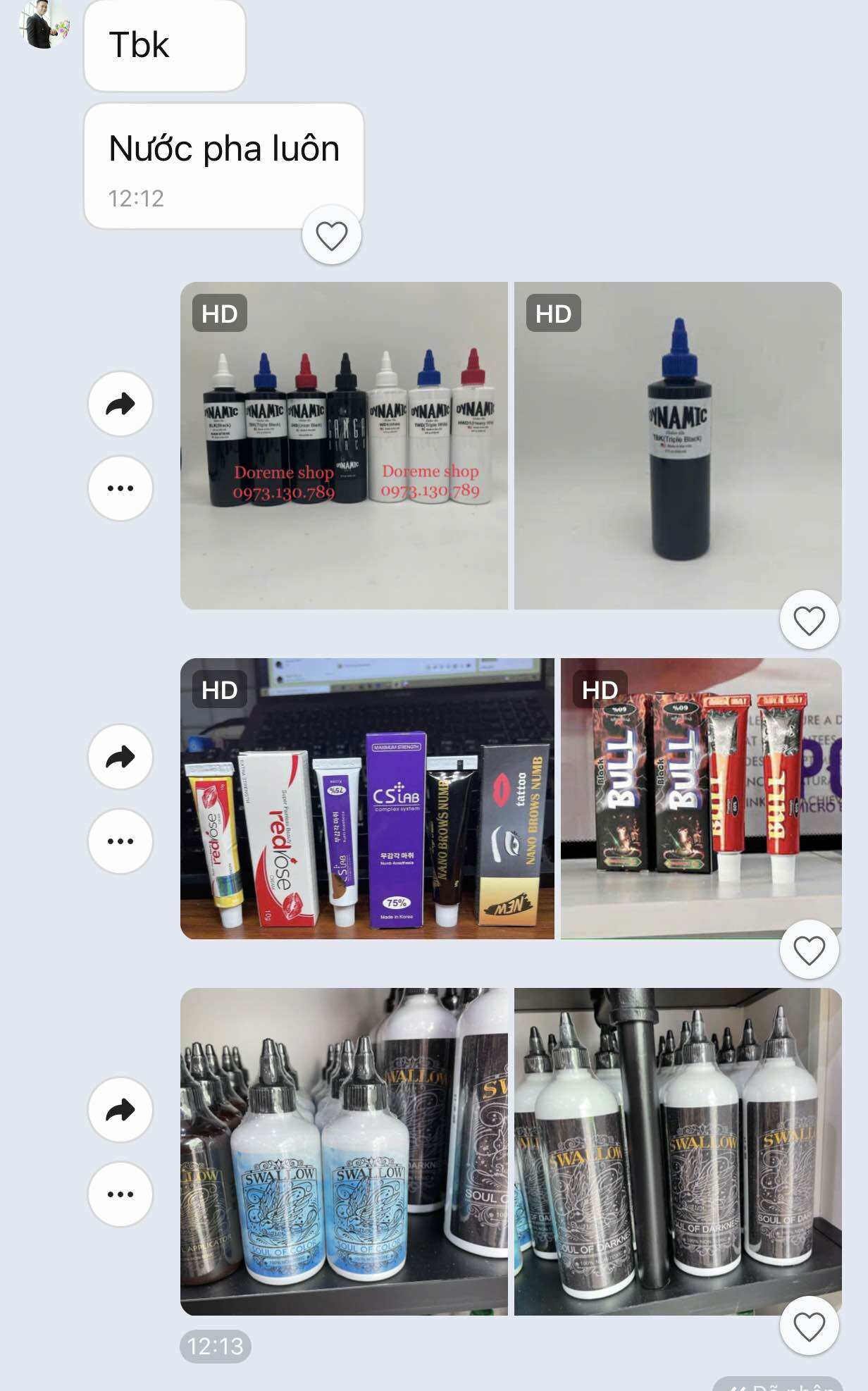 Tuýp tê kem TKTX hỗ trợ phun xăm /Dcpx Doreme