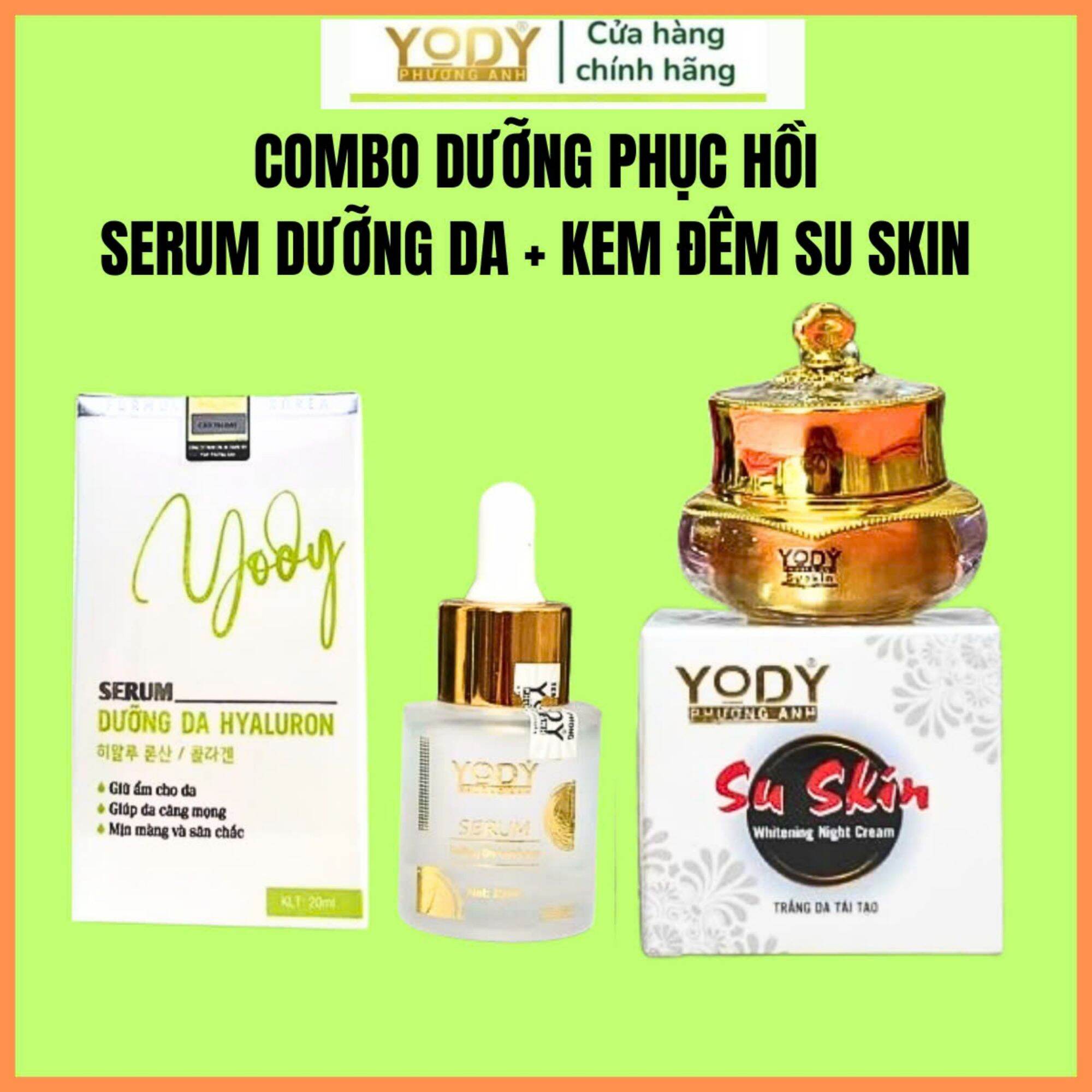 Comb Serum dưỡng trắng da Yody White Phương Anh + Kem đêm Suskin phục hồi sau tái tạo