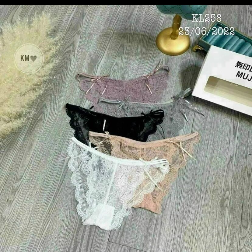 5 quần lót nữ quần lót ren nơ dây 2 bên xả