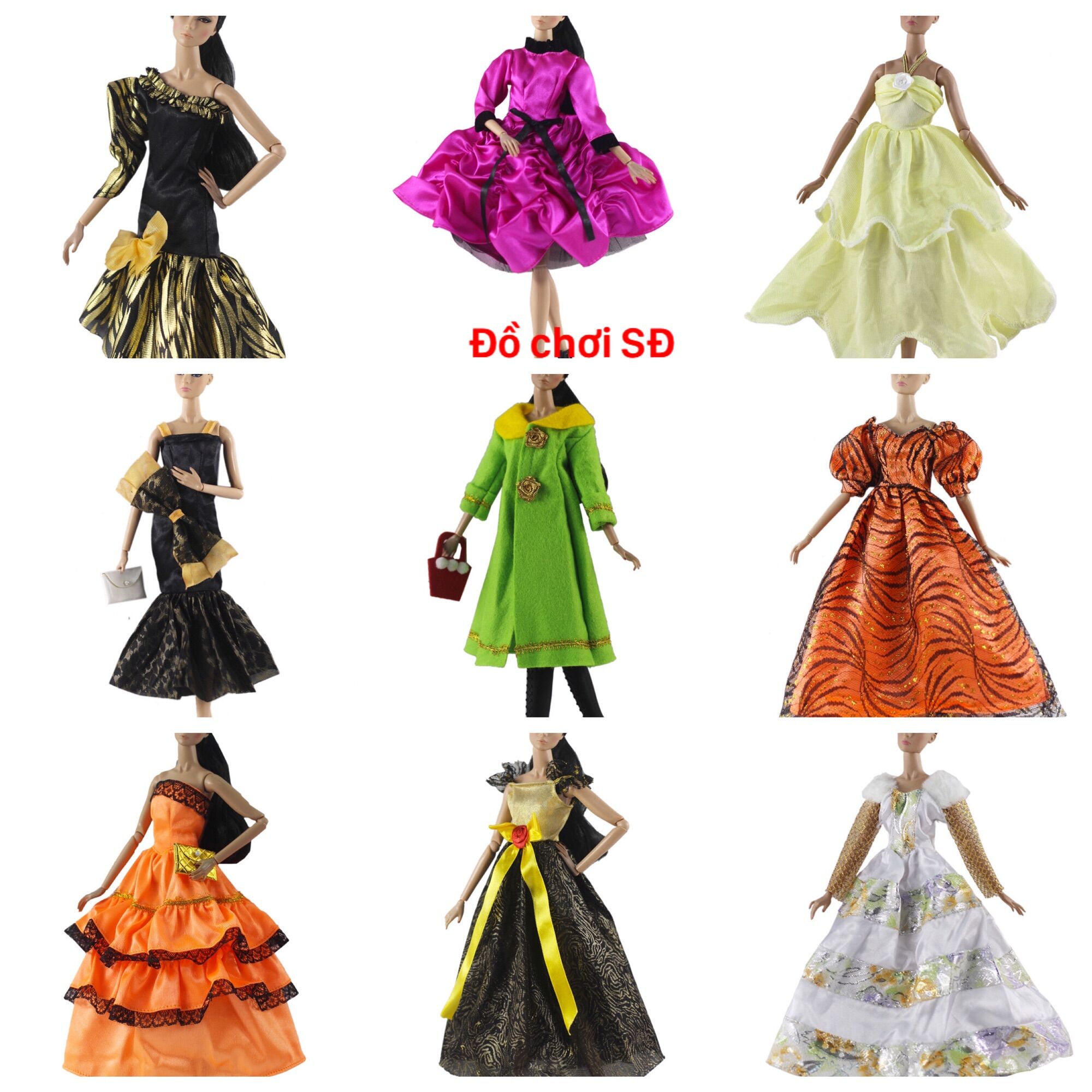 Đầm dài búp bê 30 cm -1 cái ngẫu nhiên