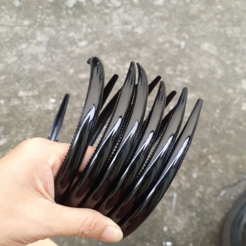 Combo 5 cái Bờm cài tóc có răng giữ chắc tóc nhựa mềm (bản 1.2cm)