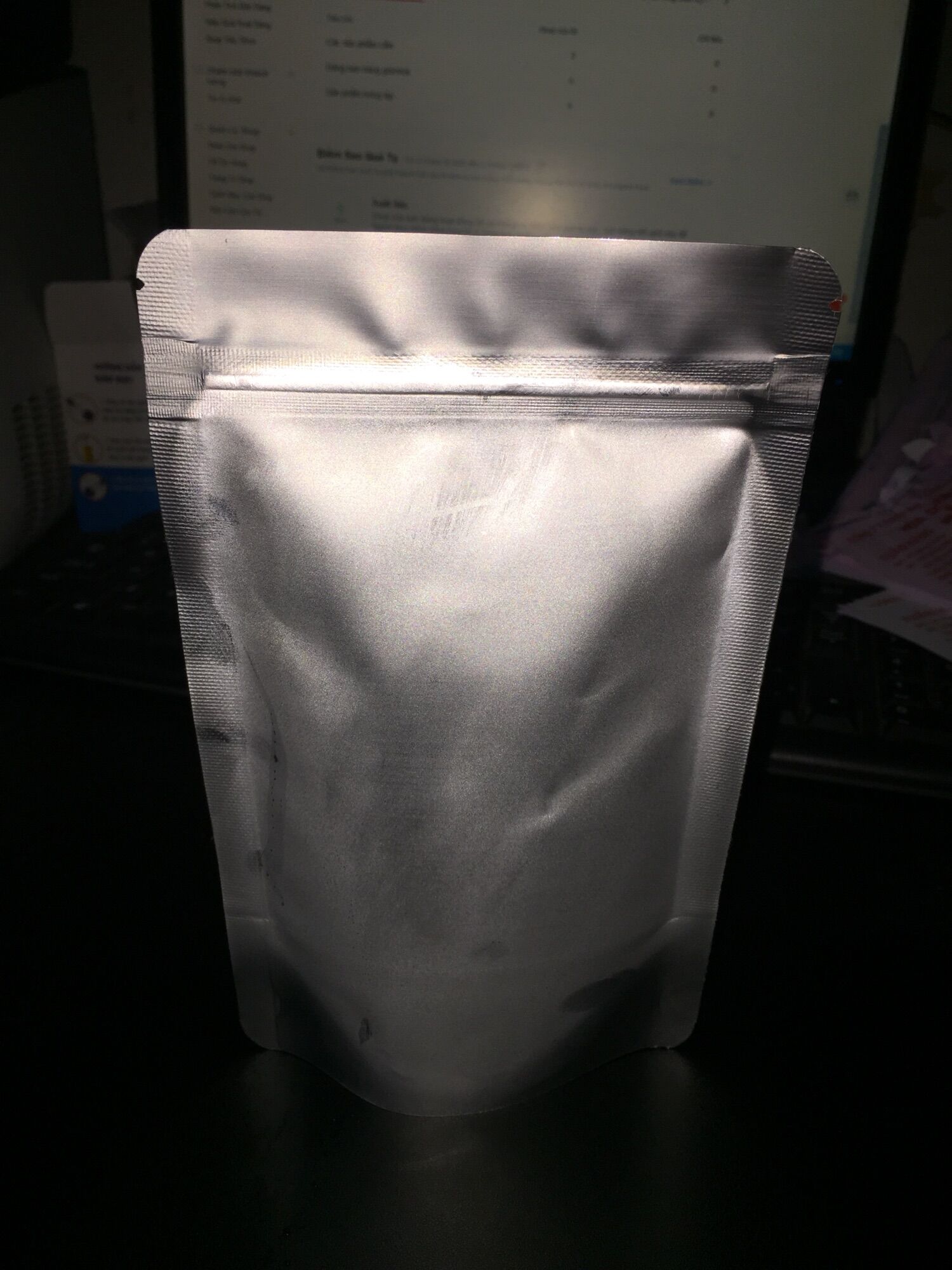 [ 1kg ] túi zíp 2 mặt bạc đáy đứng (hàng đẹp)