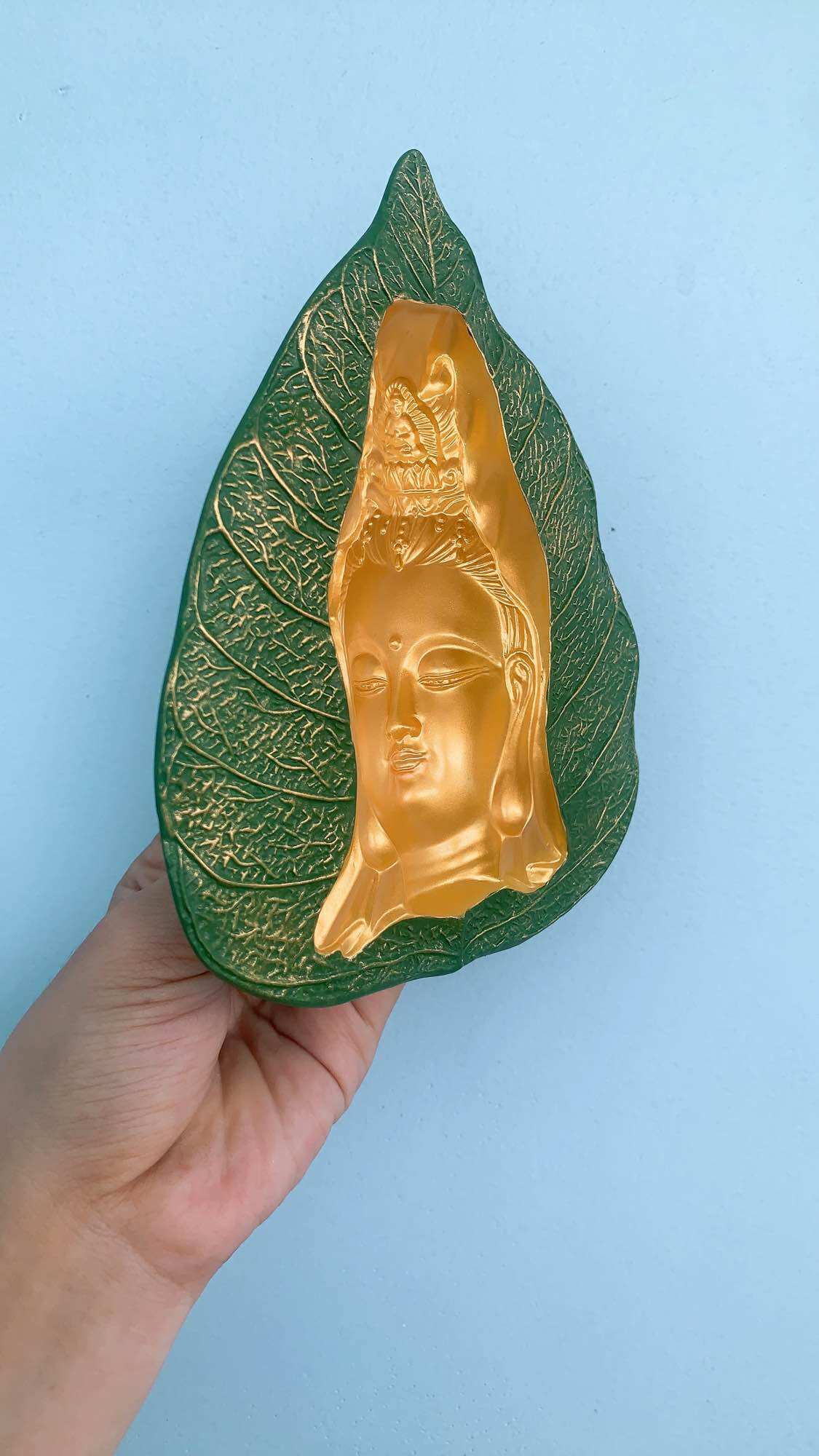 Lá bồ đề hình phật bà quan âm 3D