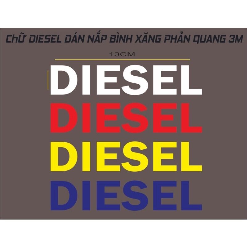 Decal chữ dán nắp bình xăng phản quang 3M ( trừ màu đen)