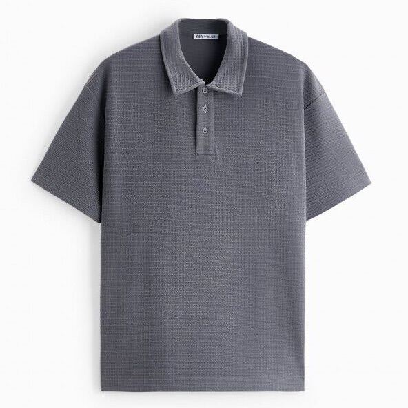 Áo polo xám Zara authentic TEXTURED size S