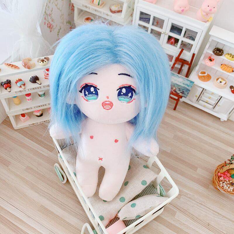 Váy yếm ca rô vải lanh hàng có sẵn bộ đồ 20cm áo búp bê 20cm búp bê bông ngôi sao mặc trang phục búp bê