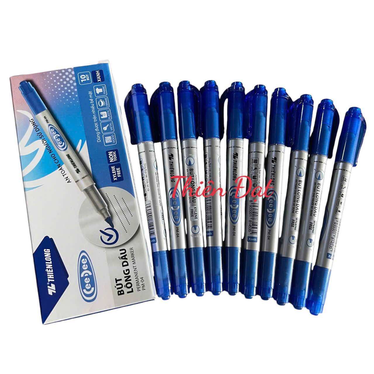 Hộp 10 Bút Lông Dầu Nhỏ 2 Đầu PM04