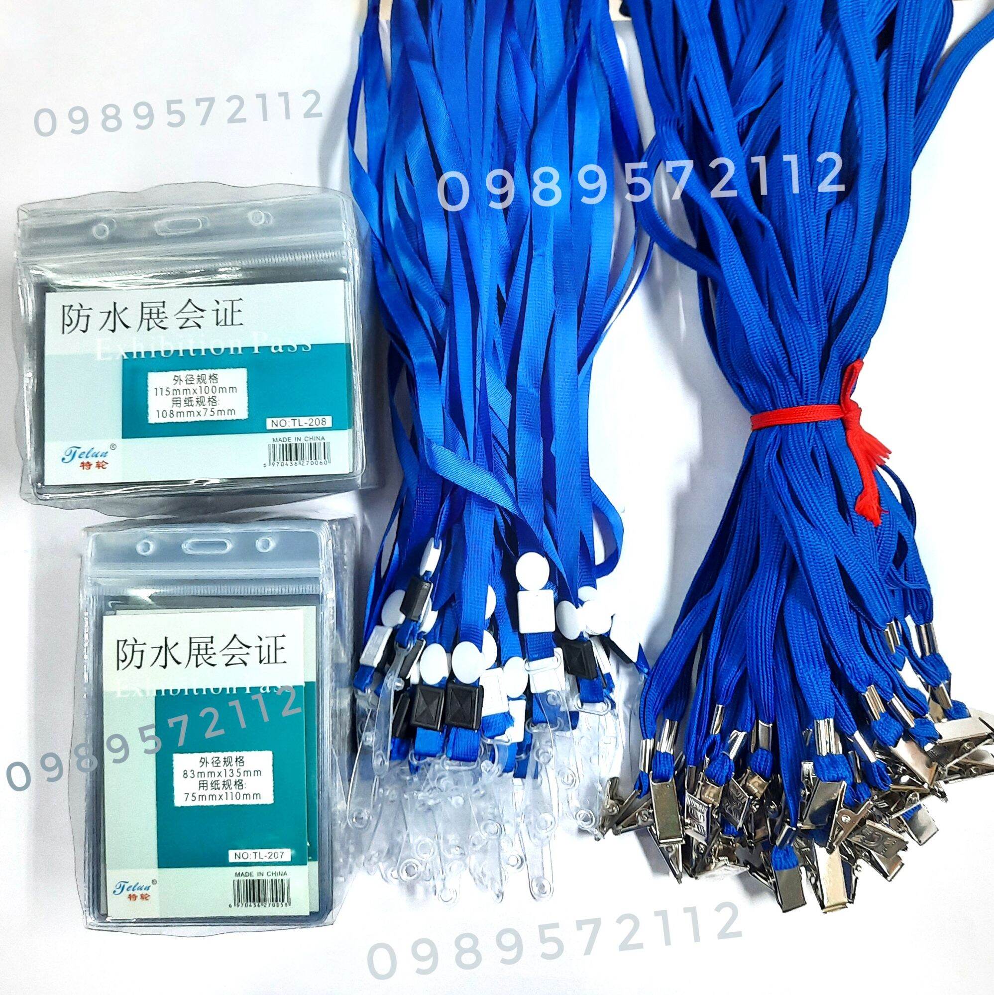 Thẻ đeo nhân viên ngang dọc TL208,207 (50 bộ, dây + mặt thẻ).