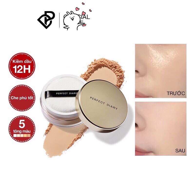 Phấn phủ kiềm dầu chống thấm nước Perfect Diary Mềm Mịn Cho Mọi Loại Da