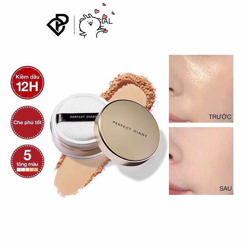 Phấn phủ kiềm dầu chống thấm nước Perfect Diary Mềm Mịn Cho Mọi Loại Da