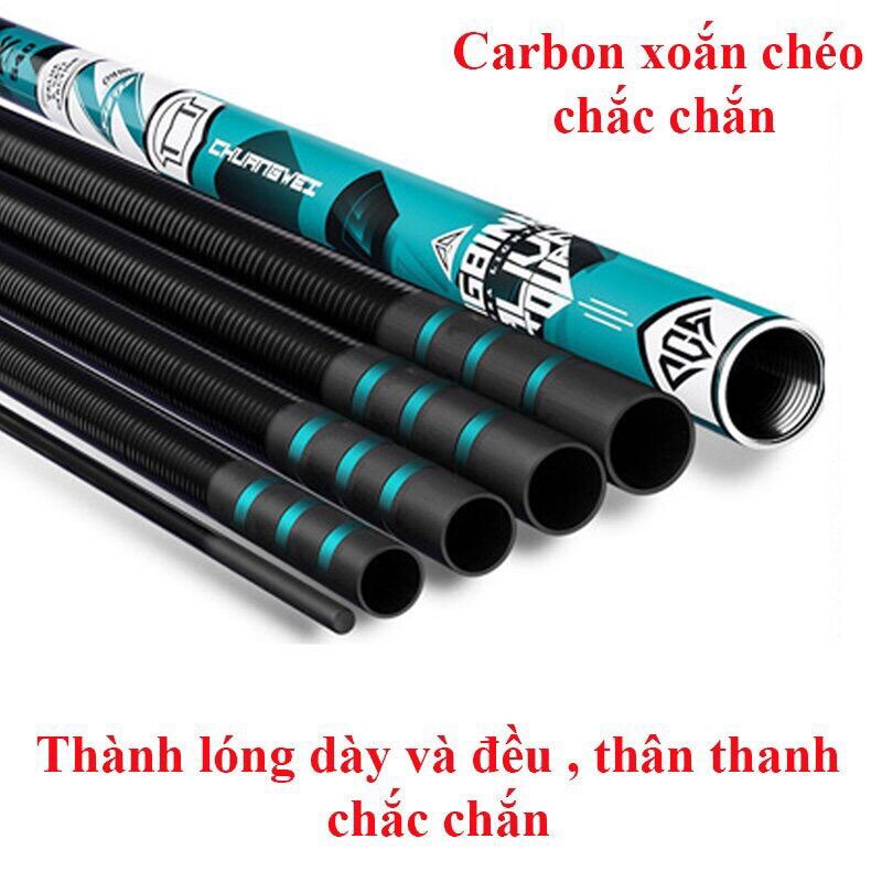 [TẶNG THÊM ĐỌT PHỤ  + NHẪN CẦN CÂU ]Cần Câu Đơn , Cần Câu Tay ChuangWEi 5H